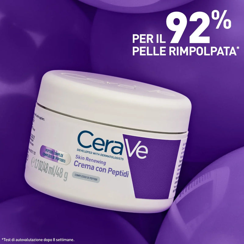 CeraVe Skin Renewing Crema Viso Peptidi, Con Complesso di Peptidi, 3 Ceramidi Essenziali e Niacinamide promo