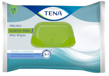 TENA WET WIPES PLASTIC FREE48P
