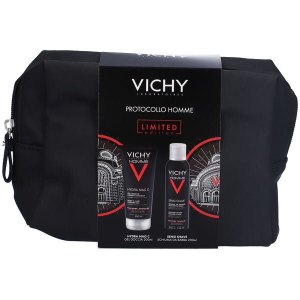 Vichy Pochette Regalo Uomo Hydra Mag C Gel Doccia 200 ml + Sensi Shave Schiuma da Barba 200 ml Promo