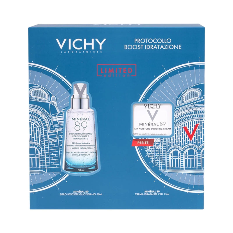 Vichy Cofanetto Regalo Boost Idratazione Con Minéral 89 Booster Siero 50ml + Minéral 89 Crema 15ml Promo