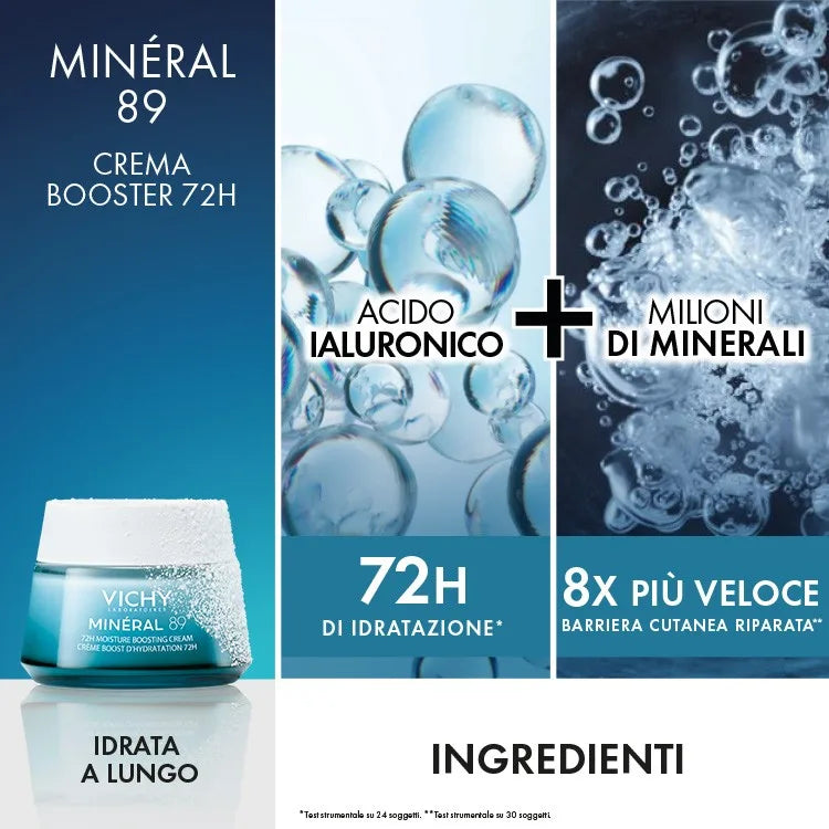 Vichy Cofanetto Regalo Boost Idratazione Con Minéral 89 Booster Siero 50ml + Minéral 89 Crema 15ml Promo