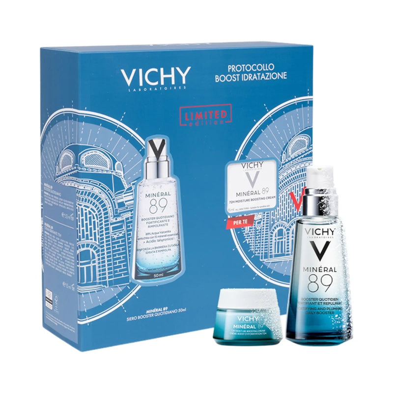Vichy Cofanetto Regalo Boost Idratazione Con Minéral 89 Booster Siero 50ml + Minéral 89 Crema 15ml Promo